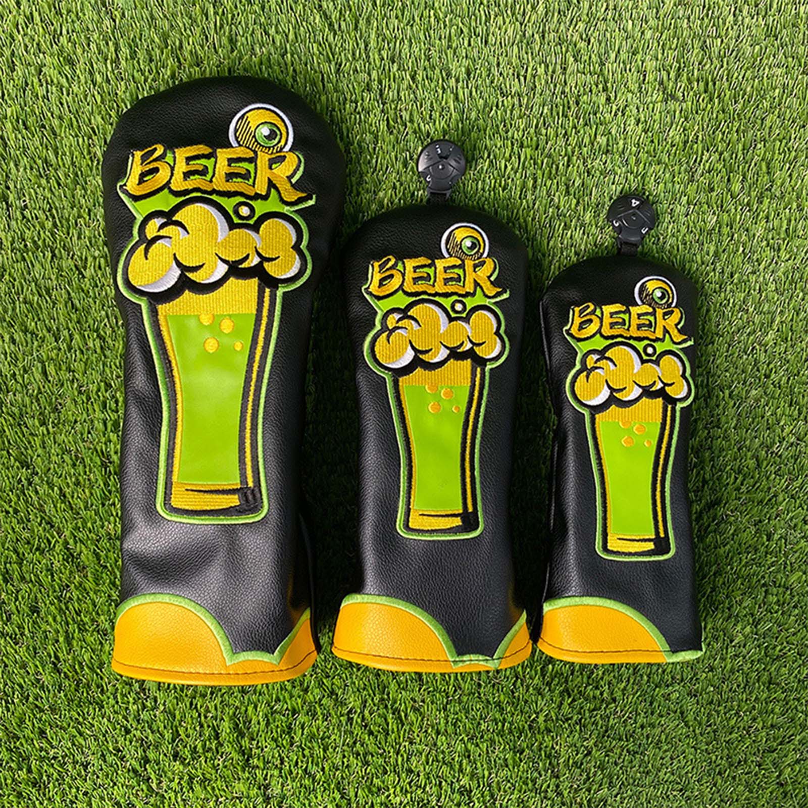 Beer & Wine Grab - 맥주 자수 PU 가죽 골프 클럽