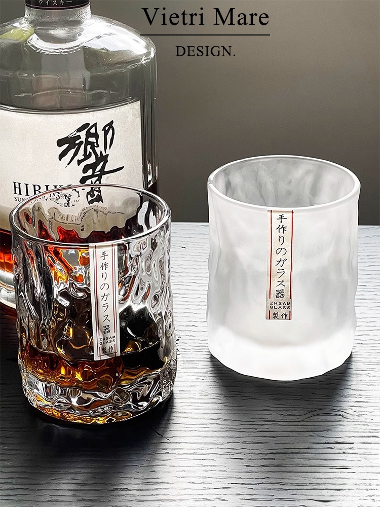 Wine Beer Whiskey - 수제 베트남 유리컵 해머 패턴 위스키