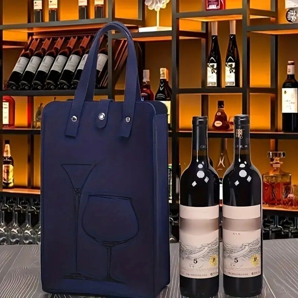 Wine & Beer Emporium - 고급 펠트 레드 와인 가방, 이중