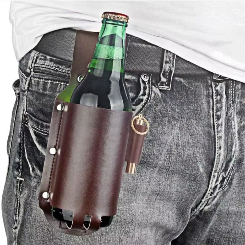 Wine Beer Holder - PU 가죽 맥주 병 허리 홀스터