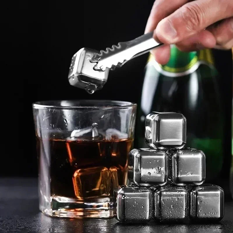 Whiskey Stone Set - 304 스테인리스 스틸 아이스 큐브 세트