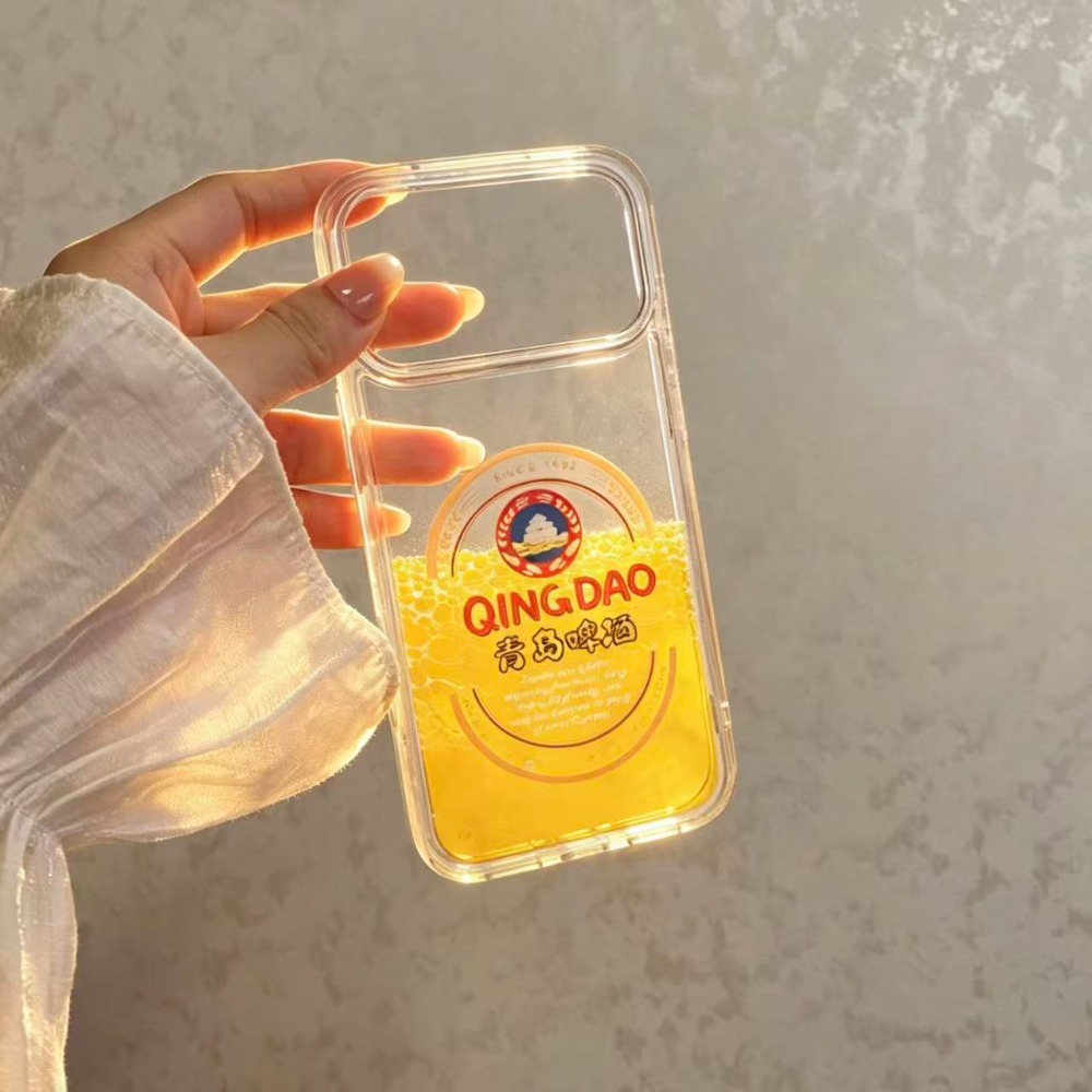 재미있는 칭다오 맥주 액체 모래폰 케이스 아이폰 17  - Beer & Wine Grab 리뷰 및 가격