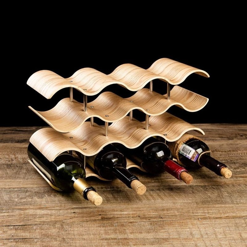 물결 모양의 와인 병 홀더 나무 와인 랙 우아한 현대  - Wine Beer Holder 리뷰 및 가격
