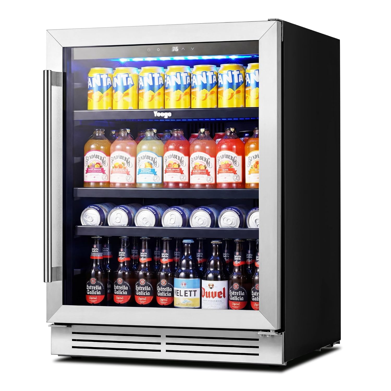 24인치 음료 냉장고 180캔 유리문 34-54 ° F - Wine Beer Fridge Under Counter 리뷰 및 가격
